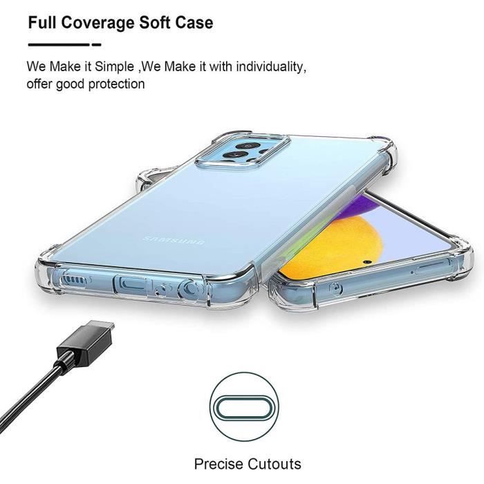Coque pour Samsung A73 5G (6.5") - PROSHOP - Protection coins renforcée Haute Résistance Silicone - Transparent