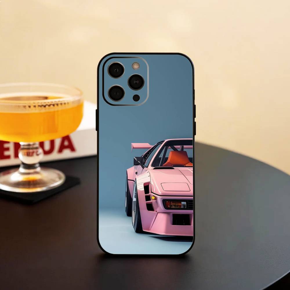 Pink S-Sports C-Car Rear Pattern   Phone Case Silicone Soft For IPhone 17 16 15 14 13 12 11 X XR Plus Pro Max Plus