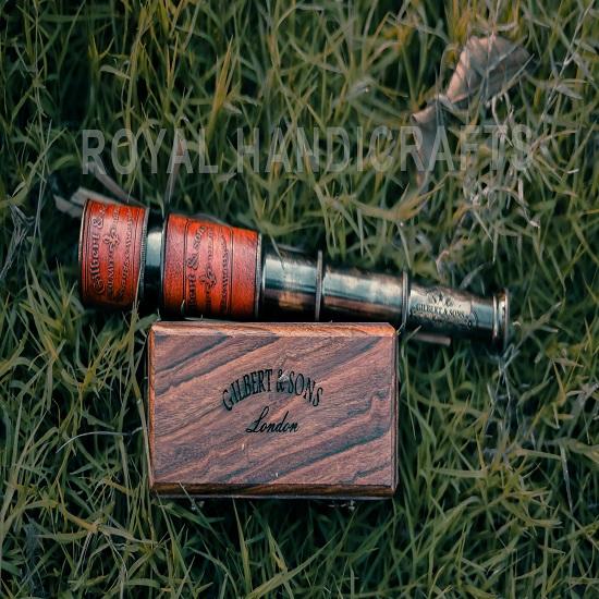 

Gilbert Sons Royal Navy Telescope 38.1 cm Solid Brass Pirate Spyglass Nautical Maritime Collectible Display W/Box Ship Telescope