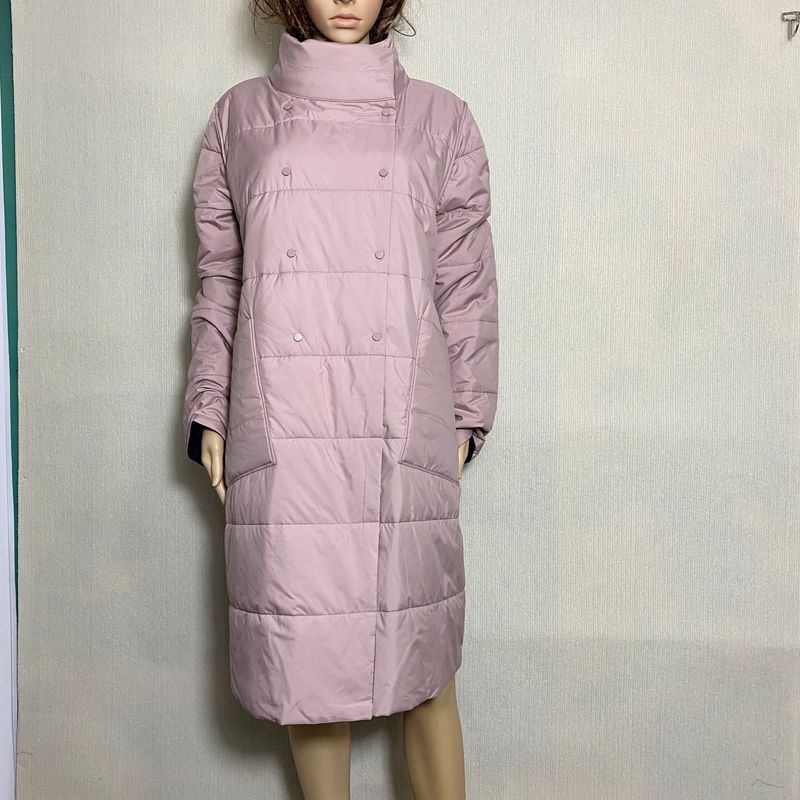

Order Mid Length Long Length Silk-like Cotton Reversible Cotton-Padded Coat Women s Ultra-Light Pure Color Cold Protective Clothing Cotton Jacket Blue + pink Stand Collar without hat 2XL