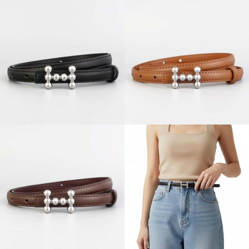 Genuine Leather Womens Belt With Alloy Buckle For Casual And Office Wear