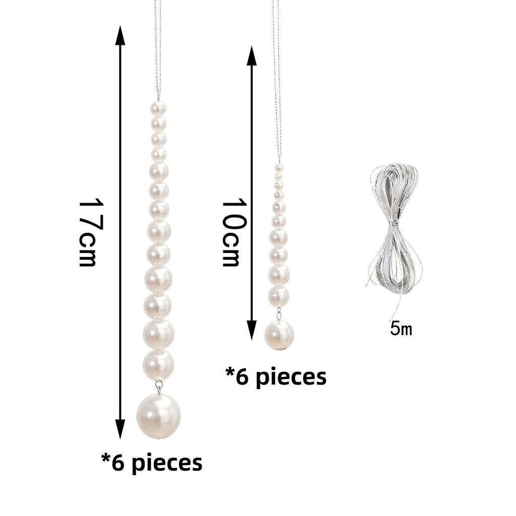 Christmas Decoration Items: 12 Pieces of Beaded Christmas Decoration Pendants for Creating Festive Atmosphere Decorations