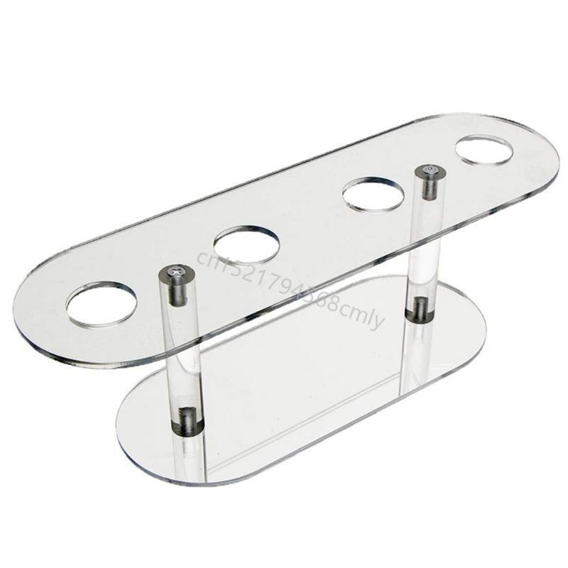 4 Holes Acrylic Ice Cream Cone Holder Tray Sushi Roll Display Stand Rack Shelf 6XDE