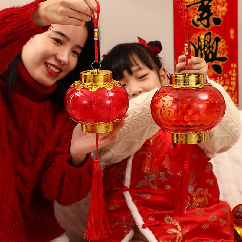 2025 Chinese New Year Lanterns Spring Festival Red Lanterns Pendants Decoration Traditional New Year Handheld Hanging Lantern