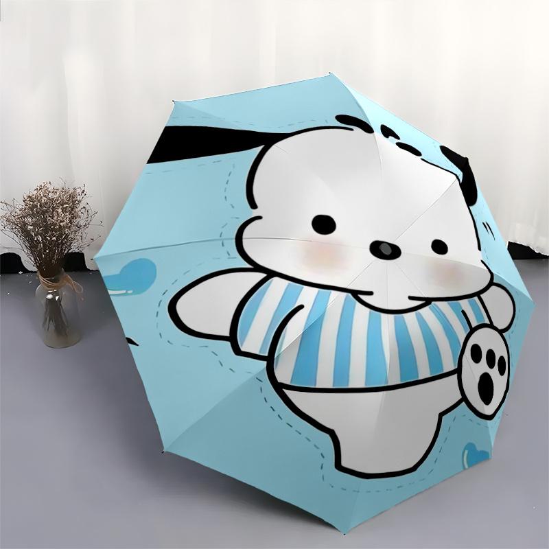 1pc Puppy Dog Automatic Opening/Closing Umbrella with Portable Tri-Fold Design, 8-Bone Iron Frame, Outdoor, Gift for Fans, Travelers, Daily Use, Perfe