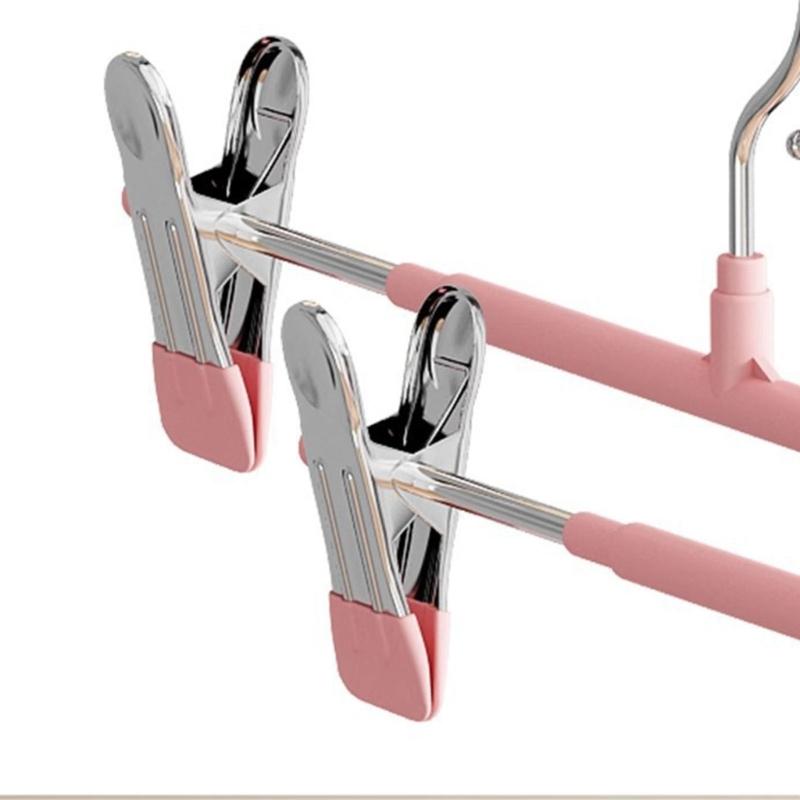 Reinforced Expandable Heavy Duty Pant Hangers With No Marking Clips Durable Garment Hook For Wardrobes Storage