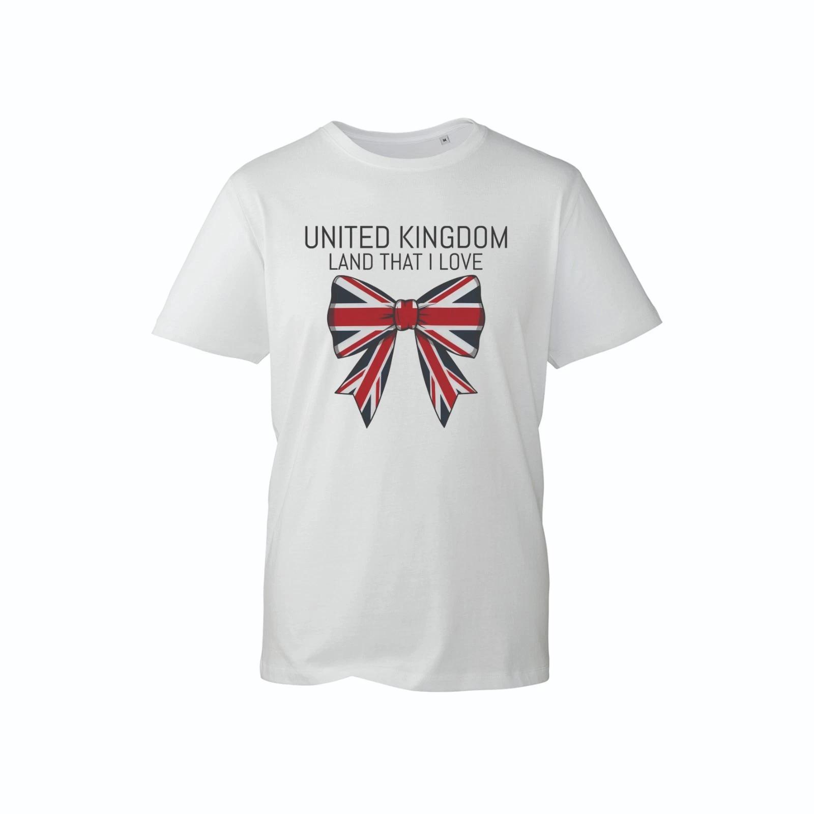 United Kingdom The Land That I Love T-shirt British Flag Graphic Tee Top Unisex M