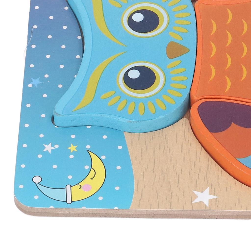 Kids Wooden Puzzle Toddlers Animal Shaped Jigsaw Colorful Preschool Educational Tools Owl