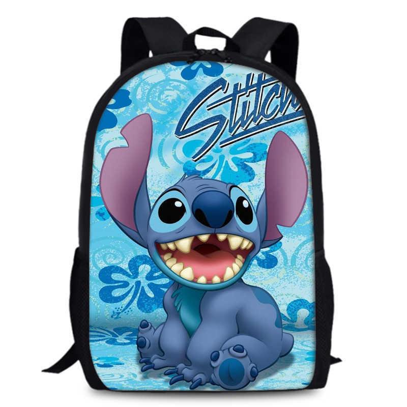 Süßer Stitch Cartoon Rucksack für Kinder mit großem Fassungsvermögen und Oxford-Gewebe