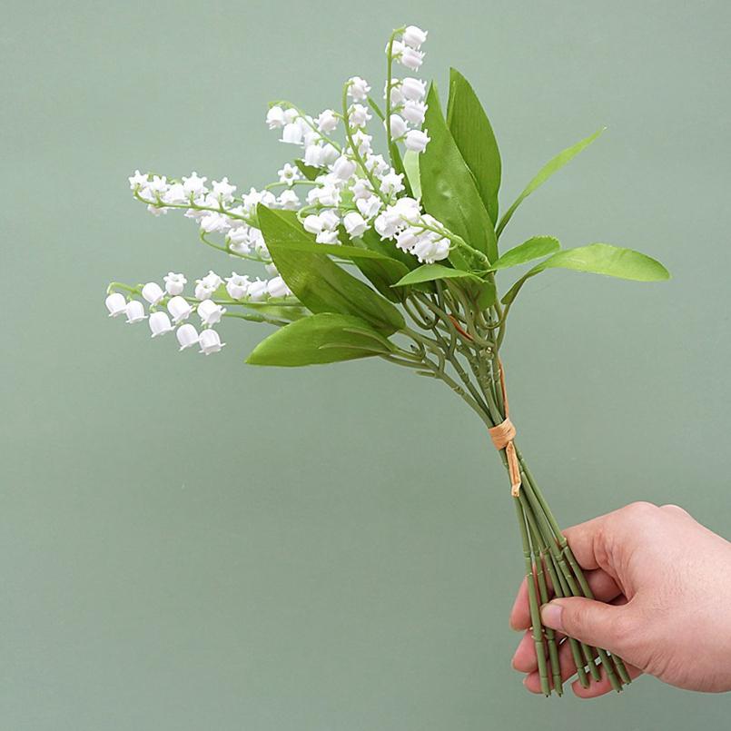 1/5PCS White Artificial Flowers Letter Bellflowers Fake Plastic Plants Home Room Decorations Wedding Party Bride Holding Bouquet