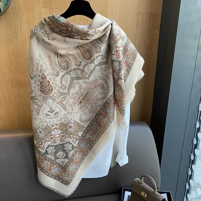 130*130cm Extra Large Square Scarf Fashion Scarves Cotton and Linen Hand Feel Scarf Lightweight Wraps Neck Scarves for Women