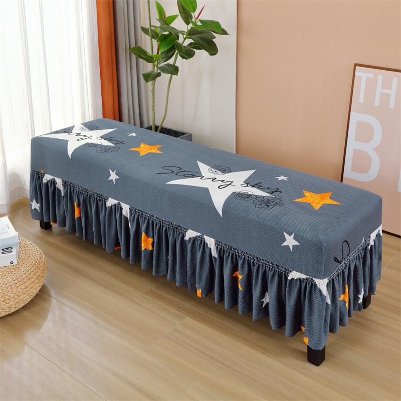 

Full Skirt Skirt Stool Cover, Bench Sub Cover, Piano Seat Cover, Bed Tail Shoe Changing Stool, Pleated Skirt Dust Cover L120-150cm W35-45cm