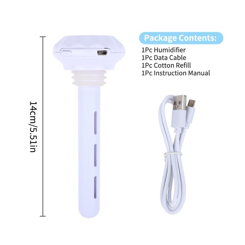 USB Powered Humidifier Stick with LED Light for Exquisite Home or Travel Aid