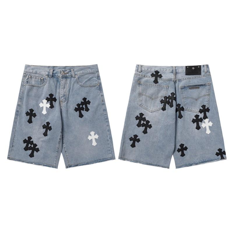Vintage gewaschene Jeans-Shorts mit Metallakzenten Unisex Straight Fit Punk-Stil Baumwollmischung