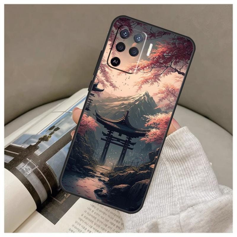 Cherry Blossom For OPPO A77 A57 A17 A54 A74 A94 A15 A16 A52 A72 A91 A93 A57s A76 A96 A5 A9 A31 A53 Case
