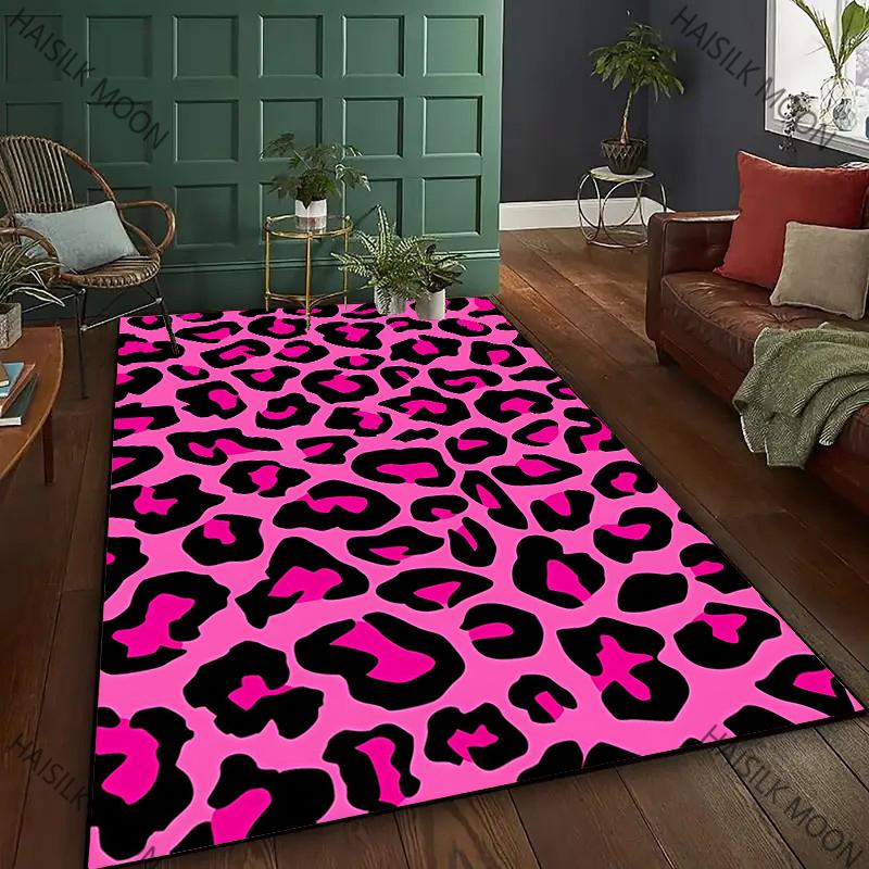 New To Colorful Leopard Theme Printed Carpet! Anti-slip Sound Insulation, Living Room Bedroom Entrance Door Mat Sofa Rugs Gifts