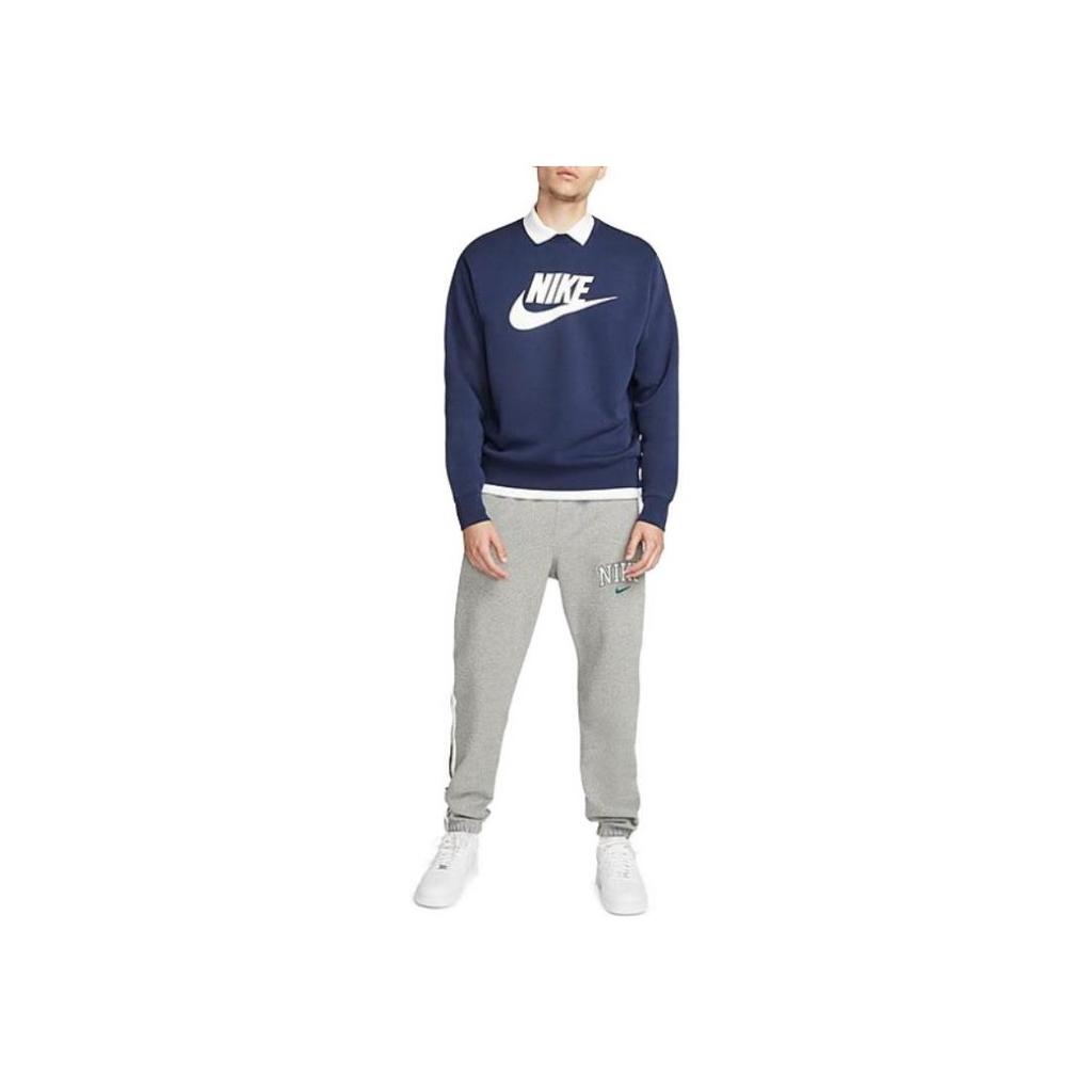 Nike Loose Fit Solid Color Logo American Style Printed Crew Neck Short Sleeve Sweatshirt Men Sweatshirt Blue DQ4912-410