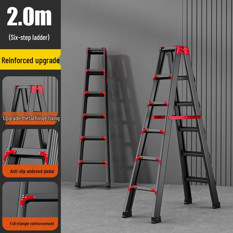 Extra Thick Aluminum Alloy Folding Herringbone Ladder for Home and Engineering Use