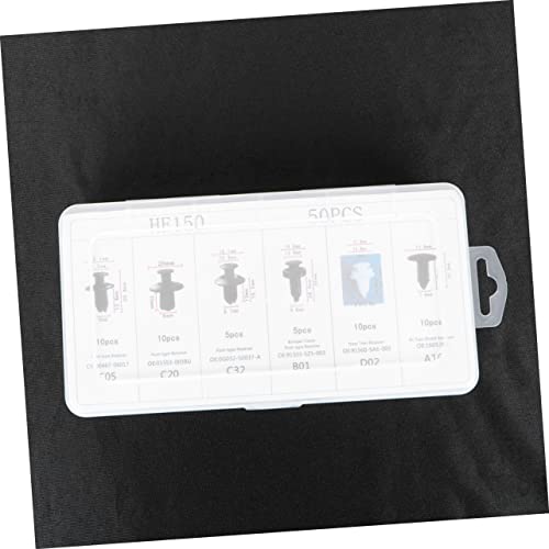 GRIRIW 50pcs Car Bumper Push Fasteners Anti-Rust Mudguard Fastener Rivets Black White for Car Accessories