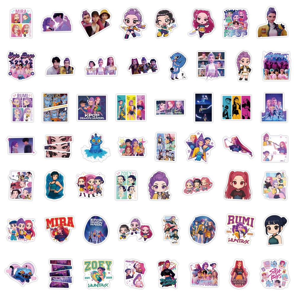 110 Sheets of Animated Movie KPop Demon Hunters Graffiti Stickers for Suitcases and Water Bottles