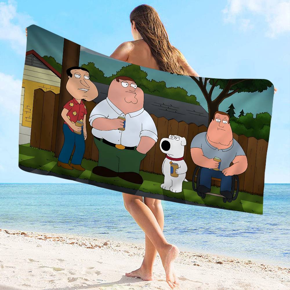 Adult Animation F-Family G-Guy Microfiber Printed Beach Towel Mountain Climbing Yoga Beach Swimming Running Absorbent Soft Towel