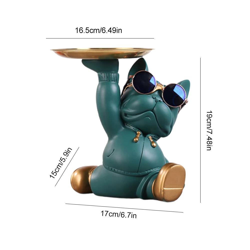 Geometric Shape Figurine Resin Statue Entrance Key Holder Cat Bear Tray Candy Lipstick Jewelry Sundries Storage Home Decoration