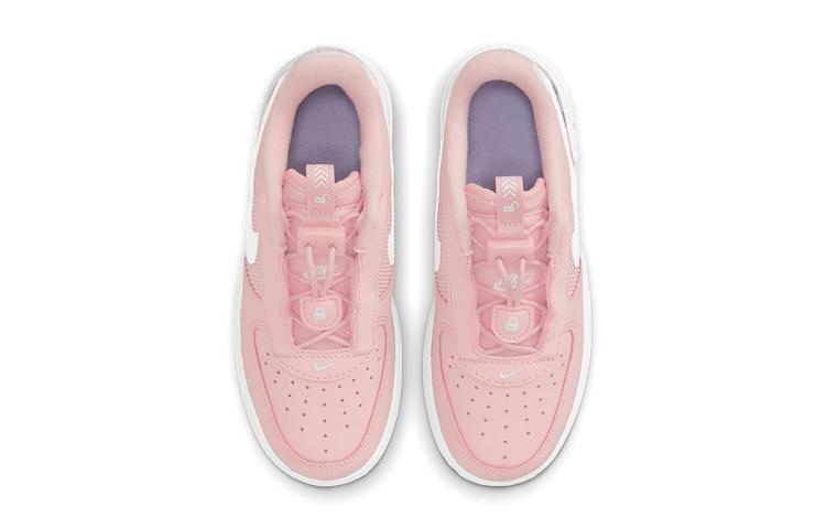 Nike Air Force 1 Toggle SE Abrasion Resistant Low top Kids' Skateboarding Shoes Pink Flower Children Aged 3 7 Years Old DB1814-600