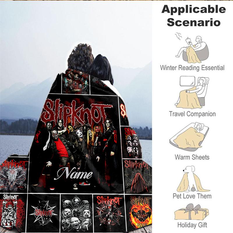 Custom Name Metal Music Band Collage Blanket Lightweight Ideal Bedding Blanket Perfect for Travel, Camping, Living Rooms, Sofas, Christmas gift