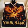 1PC Custom Name Phoenix Artwork Patterned Flannel Blanket Suitable For All Seasons for Home Decor Warmth and Comfort Gifts Holiday Present_lx