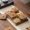 Ru Han Walnut & Glass Divided Snack Platter