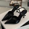 Mode Eilyken Mode Schnallenriemen Damen Pumps Sexy Spitzschuh Dünne Hohe Absätze Slingbacks Sandalen Mode Hochzeitsparty Pantoletten