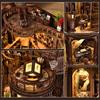 CRESYMME Miniature House Dollhouse Book Nook Kit Wooden DIY 3D Craft Classical Library