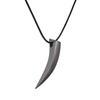 Punk Hip Hop Stainless Steel Crescent Tooth Spike Pendant Necklace Men Women Fashion Wolf Tooth Chain Necklace Jewelry