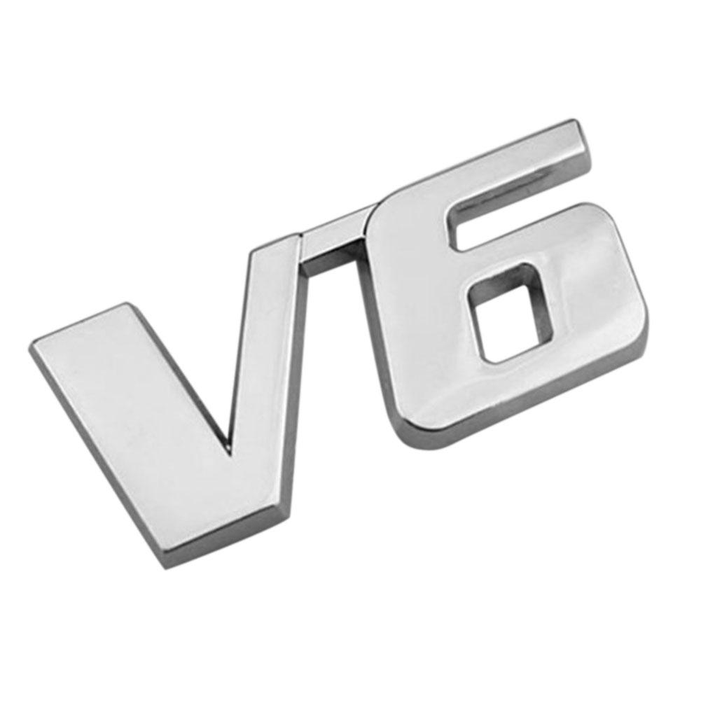 3D Chrom Metall V6 Auto Auto Heckklappe Aufkleber Kofferraum Deckel Emblem Abzeichen Aufkleber