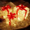 Christmas Glowing Gifts Box Decoration Ornament With Bow Lighting Box Outdoor Light Lighting Xmas New Year Home Yard Decor