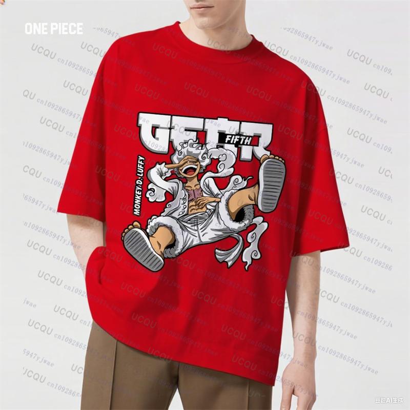 

2025 Hot Japanes One Piece Cotton Luffy Tshirt Men Breathable Cotton TShirt Summer Women Men Oversize Cosplay Tshirt Men Clothes 4XL