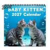 Decorative Wall Decor for Office Kittens 2027 Calendar Cute Baby Square Monthly Spiral Coated Paper Planning Calendar Binding 12 Month Hanging