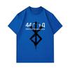 Men 100% Cotton Crew Neck Short Sleeve T-shirt, Vintage Distressed Viking Rune Geometric Print Casual Loose Fit Tee, Breathable Lightweight Daily Wear