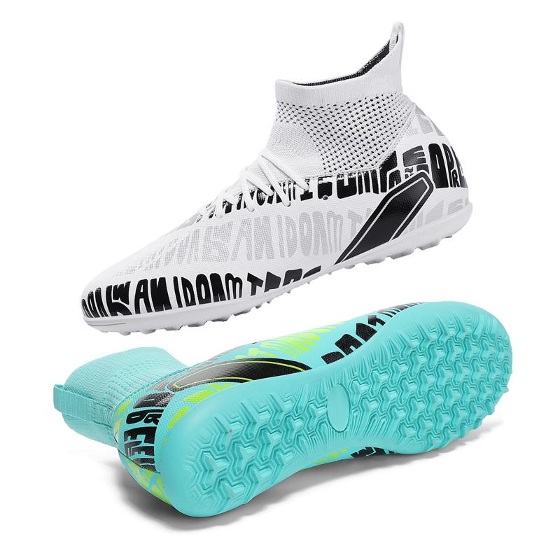 High-quality High-quality Youth Football Shoes Broken Nails Men's Lace-up Rubber Soft Bottom Large Size Football Boots