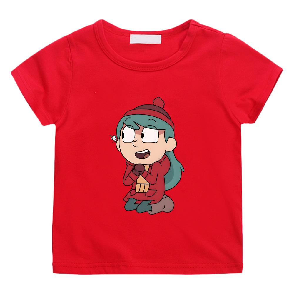 Cotton Hilda and Alfur O-neck T-shirts Kawaii Boys Girl Tops Children T Shirt Casual Graphic Printing Tshirt
