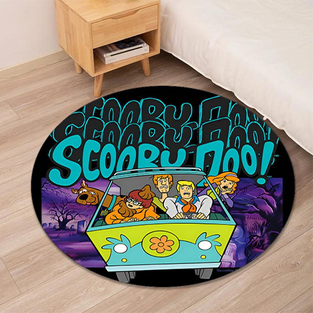 Scooby-Doo Bedrukte Ronde Vloerkleed Tapijt Stoelkussen Vloerkleed Entree Deurmatten, voor Kantoorstoel Woonkamer Slaapkamer Keuken.
