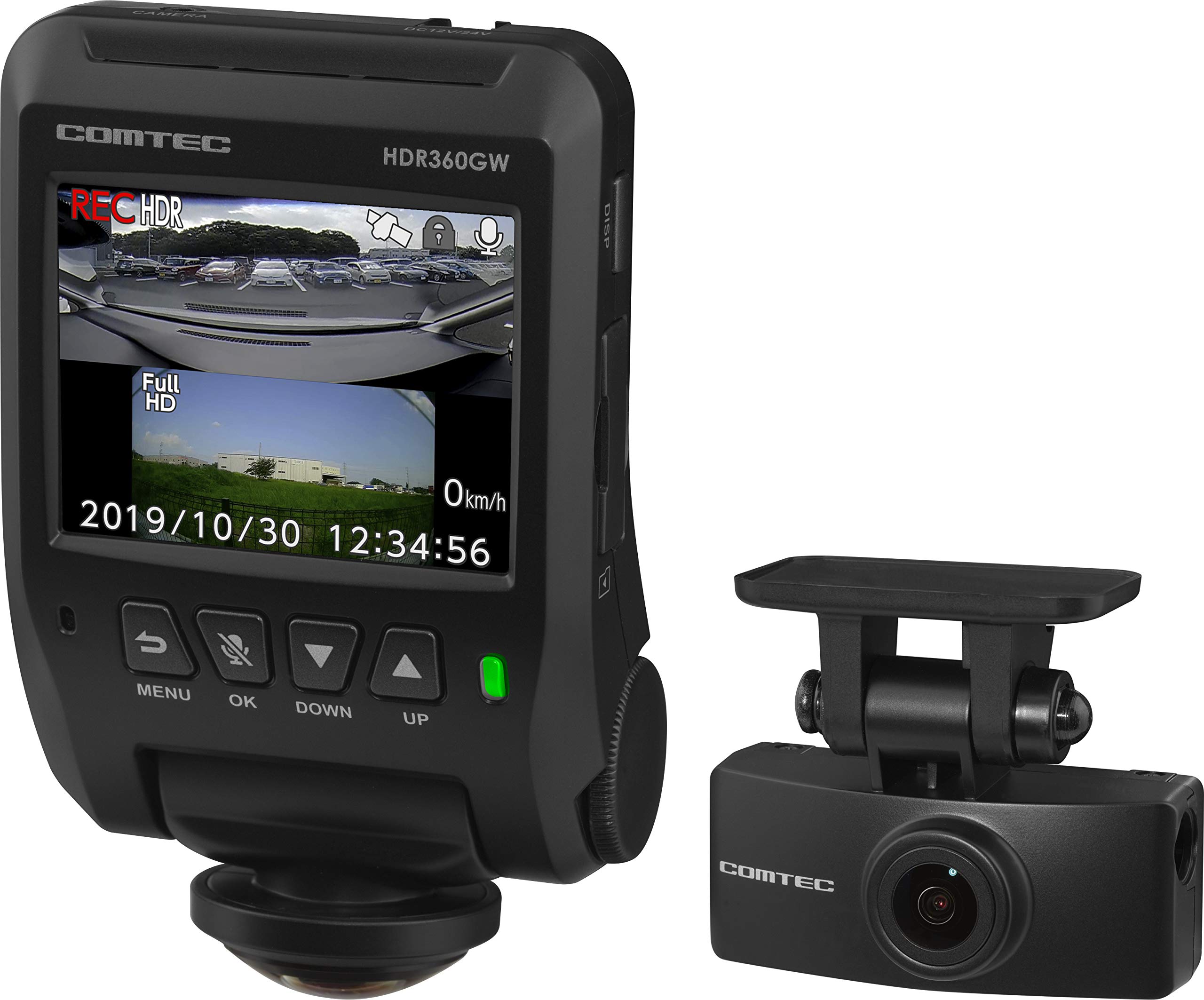 

Comtech Car Drive Recorder Equipped with 360 degree omnidirectional rear camera HDR360GW million pixels Noise Compatible Night Image Correction LED