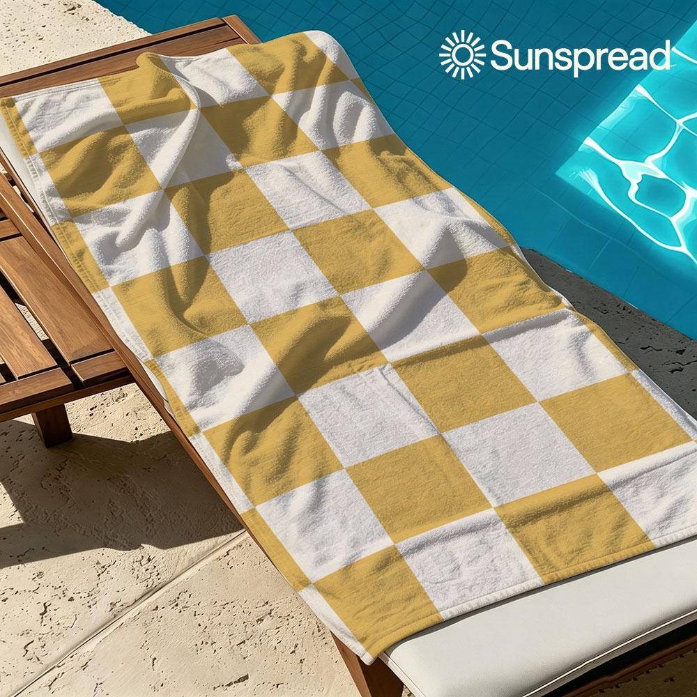 Jmg Household Supplies Light Sunny Checkerboard Quick Drying Bath Towel Microfiber Beach Towel Weight Swimming Camping Yoga Beach Out