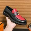 Men's Shoes Spring Dress Business Leather Shoes Men's Casual Leather Shoes Golden Lock Wedding One Pedal Loafers
