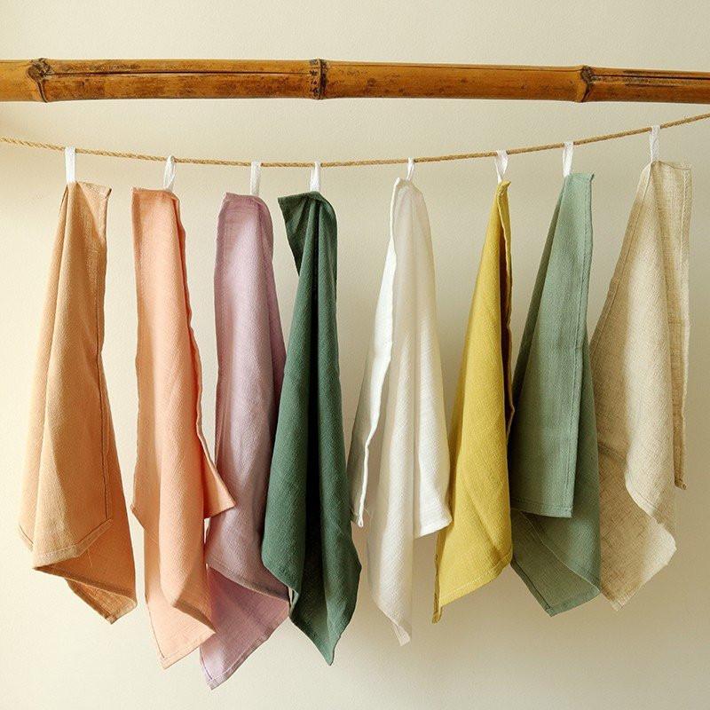 1Pc 40x40cm Solid Color Cotton Linen Dinner Napkin Sqaure Tea Towel Home Kitchen Soft Table Cloth