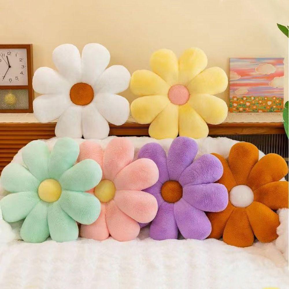 40cm Sunflower Pillow Soft Daisy Seat Cushion Car Seat Back Cushion  Sofa Decor