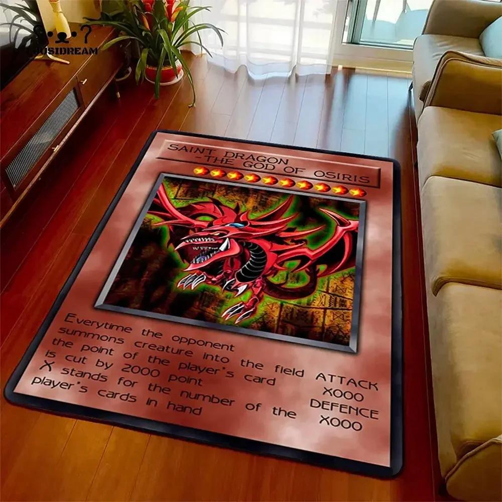 Anime Yu Gi Oh Card Carpet Cartoon Floor Mat Living Room Bedroom Area Rug Teenager Room Decoration Rug Christmas Family Gift