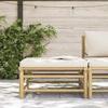 Maison Exclusive - Repose-pied de jardin avec coussin blanc crème Bambou