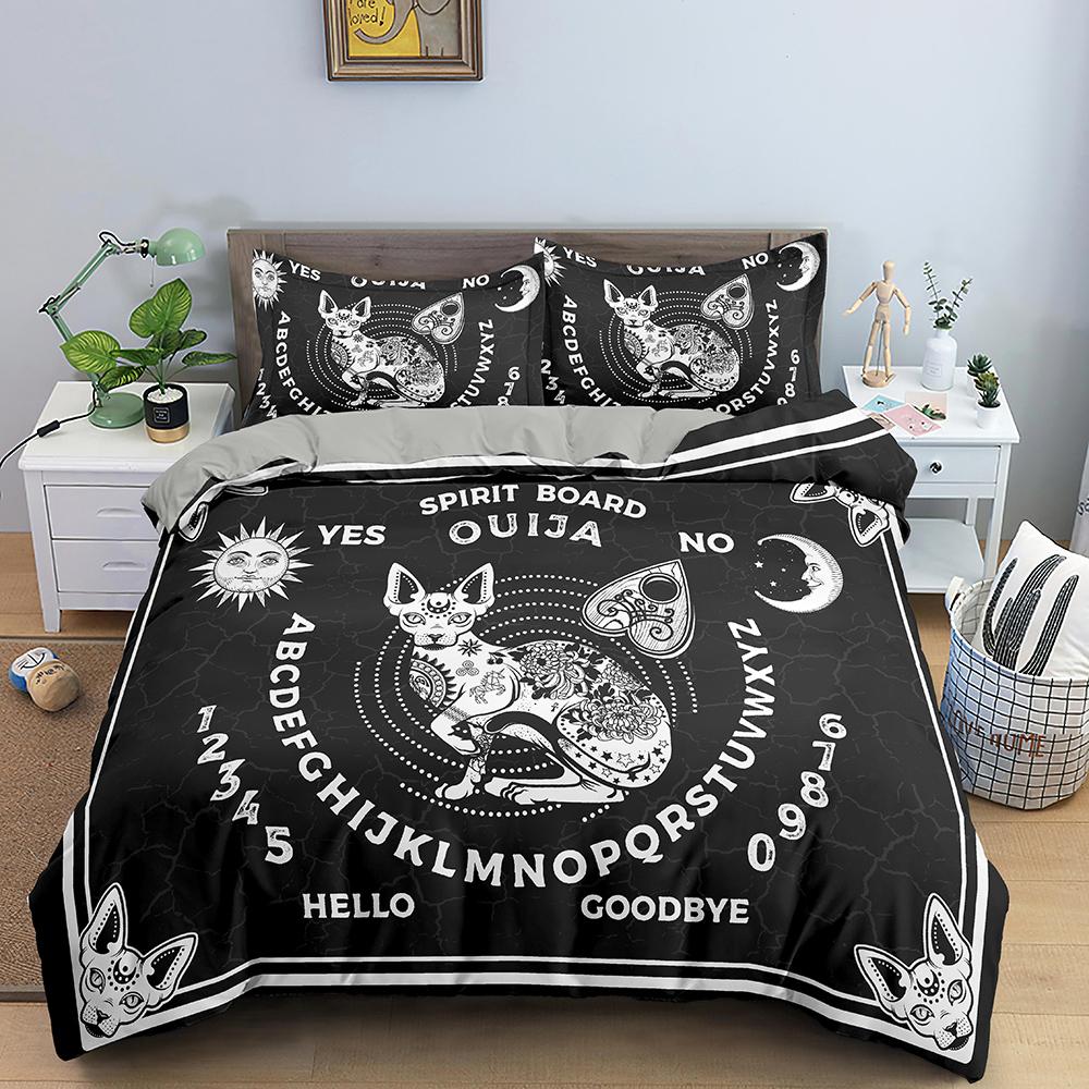 Divination Theme Duvet Cover Set Polyester Bedding Set Moon Sun Constellation Pattern King Queen Twin Size For Boys Girls Teens