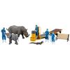 Kaiyodo Art PLA Zookeeper and White Rhino Set, Unpainted and Unassembled Plastic Model Kit AP006